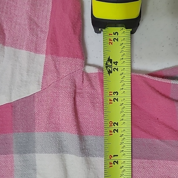 LOFT Pink and White Checkered Flannel Shirt size XXL - Picture 5 of 6